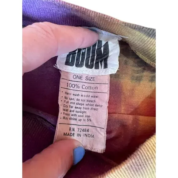 Vintage 80s Boom Women's Skirt & T-Shirt Set Tie Dye Purple One Size LARGE - Picture 2 of 4